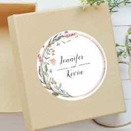 Adesivo Redondo Verdura Eucalipto Casamento Personalizado