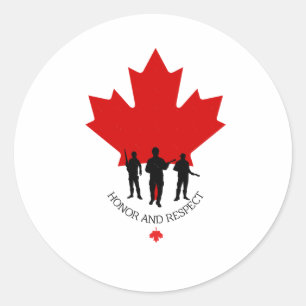 Adesivo Redondo Vereador Militar Canadense Sticker