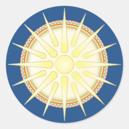 Adesivo Redondo Vergina Sun Clássica Autocolante redondo brilhante