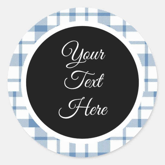 Adesivo Redondo Verificação de Buffalo do Farmhouse de Natais vint (Frente)