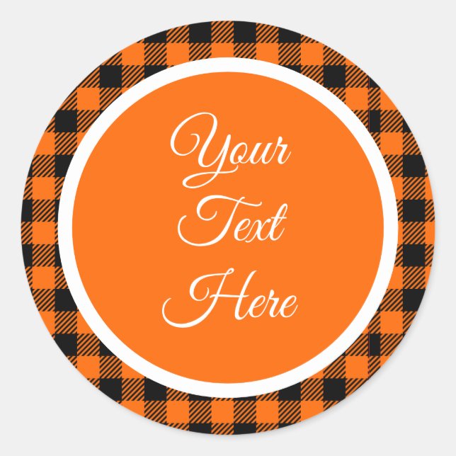 Adesivo Redondo Verificação de Buffalo do Farmhouse de Natais vint (Frente)