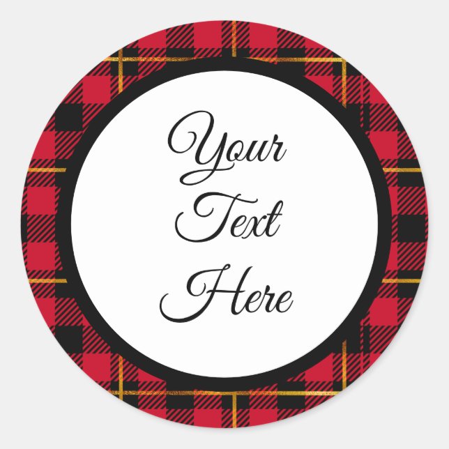 Adesivo Redondo Verificação de Buffalo do Farmhouse de Natais vint (Frente)