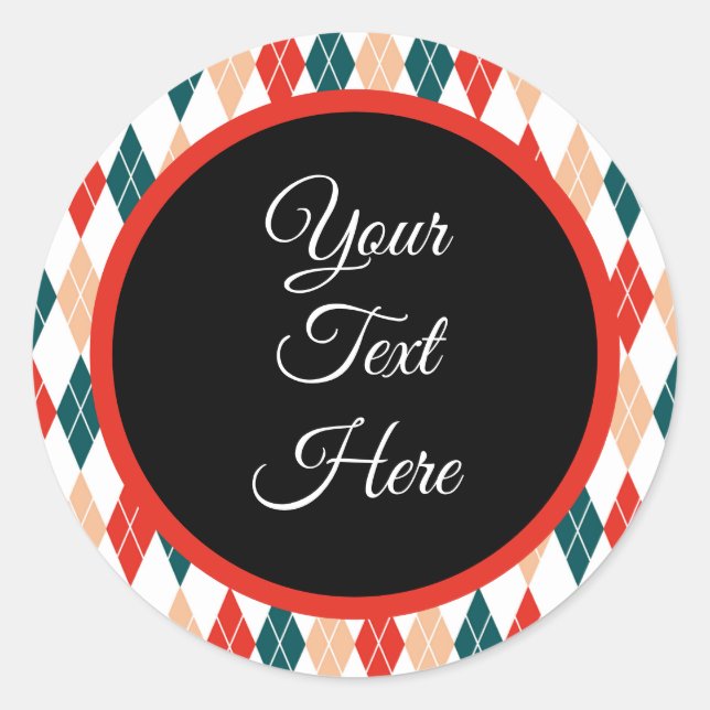 Adesivo Redondo Verificação de Buffalo do Farmhouse de Natais vint (Frente)