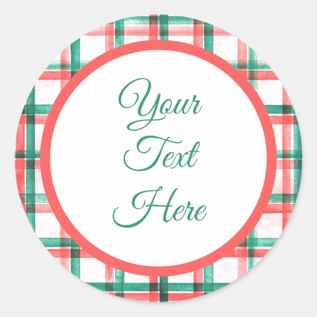 Adesivo Redondo Verificação de Buffalo do Farmhouse de Natais vint (Frente)