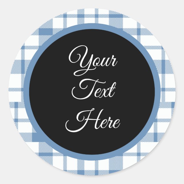 Adesivo Redondo Verificação de Buffalo do Farmhouse de Natais vint (Frente)