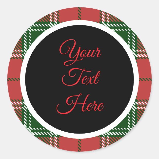 Adesivo Redondo Verificação de Buffalo do Farmhouse de Natais vint (Frente)