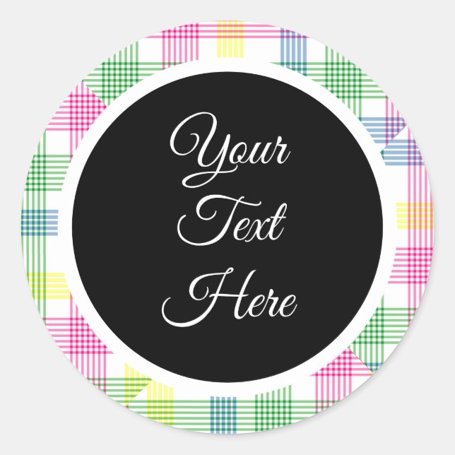 Adesivo Redondo Verificação de Buffalo do Farmhouse de Natais vint (Frente)