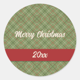 Adesivo Redondo Verificação de natais vintages