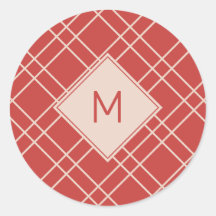 Verificações Simples de Vermelho Natal e Monograma