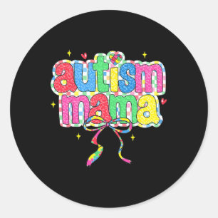 Adesivo Redondo Verificado Autismo Mama Coquette Arco Autism Aware
