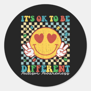 Adesivo Redondo Verificado Que Está Bem Ser Diferente Awarenes Do 