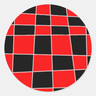 Adesivo Redondo Verificado vermelho e preto personalizável