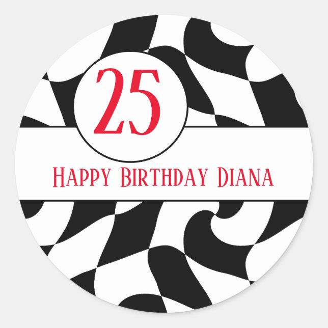 Adesivo Redondo Verificador branco e preto, chapas de papel (Frente)