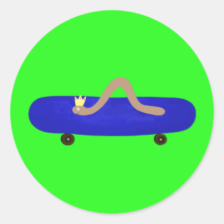 Adesivo Redondo Verme bonito num skate