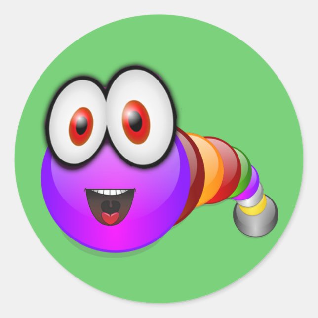 Adesivo Redondo Verme multicolorido (Frente)