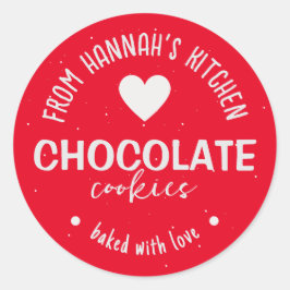 Adesivo Redondo Vermelhidão - Fundo Cintilado Com Amor