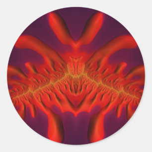 Adesivo redondo vermelho, amarelo e roxo ~ Clássic