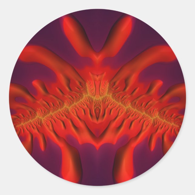 Adesivo redondo vermelho, amarelo e roxo ~ Clássic (Frente)