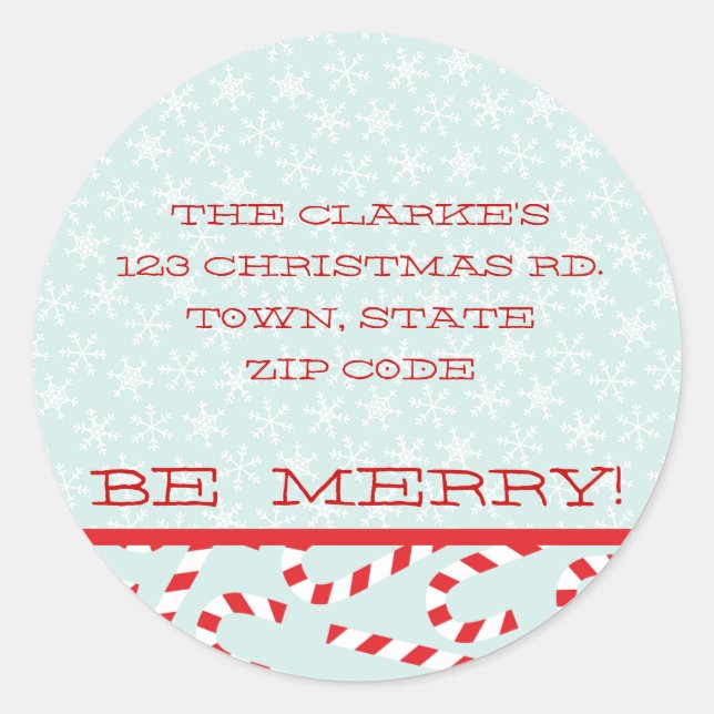 ADESIVO REDONDO VERMELHO AZUL BE MERRÍGIDO ENDEREÇOS DE NATAL (Frente)