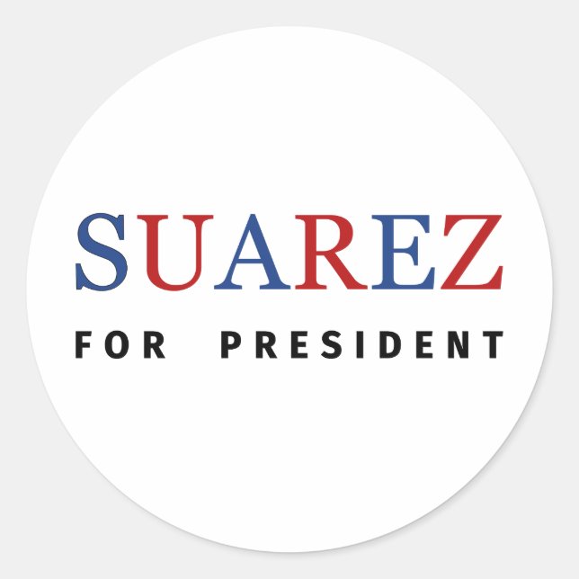 Adesivo Redondo Vermelho Azul Moderno Francis Suarez para Presiden (Frente)