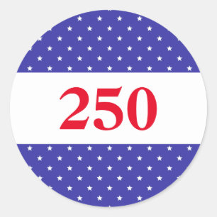 Adesivo Redondo Vermelho Branco & Azul Patriótico 250