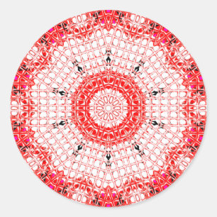 Adesivo Redondo Vermelho/branco de vidro do mosaico do efeito
