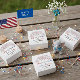 Adesivo Redondo Vermelho, Branco e Devido! chá de fraldas De 4 De 