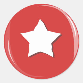 Adesivo Redondo Vermelho branco grande e afaste