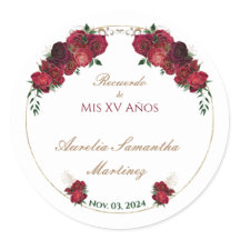 Vermelho, Branco, Quinceañera Stickers