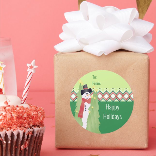 Adesivo Redondo Vermelho com Verde (Festa)