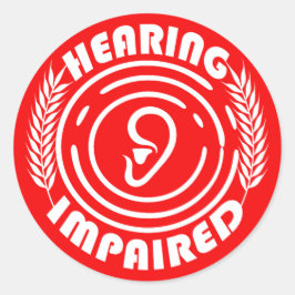 Adesivo Redondo Vermelho - Compromisso auditivo