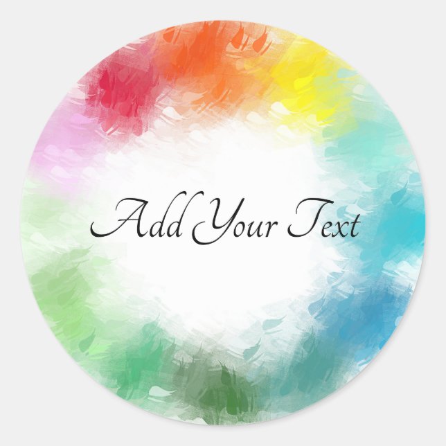 Adesivo Redondo Vermelho Cor-de-rosa Laranja Amarelo Verde Azul Pú (Frente)