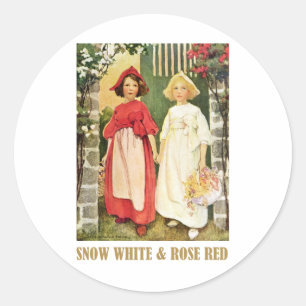 Adesivo Redondo Vermelho da neve branco e do rosa