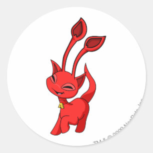 Adesivo Redondo Vermelho de Aisha