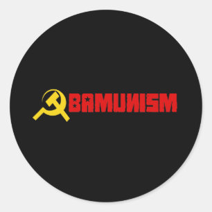 Adesivo Redondo Vermelho de Bumpersticker - de Obamunism
