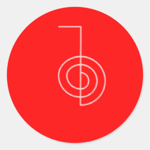 Adesivo Redondo Vermelho de Cho Ku REi