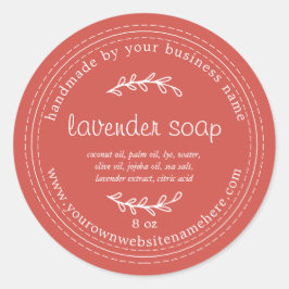 Adesivo Redondo Vermelho de outono de sabão de Lavanda russo feito