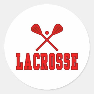 Adesivo Redondo Vermelho do Lacrosse