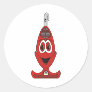 Adesivo Redondo Vermelho dos desenhos animados do vácuo