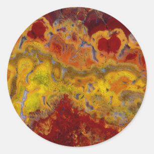 Adesivo Redondo Vermelho e amarelo Crayloa Jasper