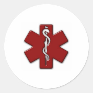 Adesivo Redondo vermelho e branco 3D