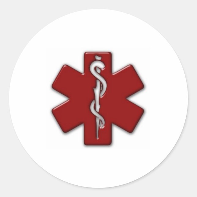 Adesivo Redondo vermelho e branco 3D (Frente)