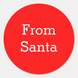 Adesivo Redondo Vermelho e Branco de Papais noeis