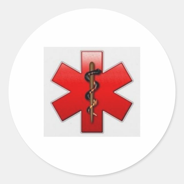 Adesivo Redondo vermelho e policromático (Frente)