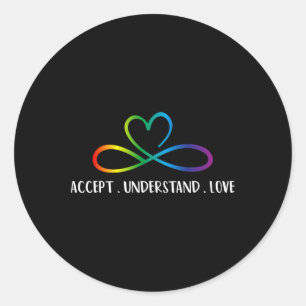 Adesivo Redondo Vermelho Em Vez De Autismo Accept Infinity Compree