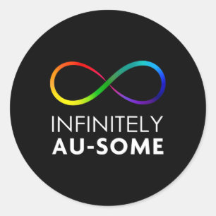 Adesivo Redondo Vermelho Em Vez De Autismo - Infinitamente Au-some