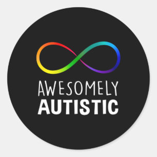 Adesivo Redondo Vermelho Em Vez De Autismo Infinito Autista