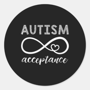 Adesivo Redondo Vermelho Em Vez De Autismo Suga Aceitação De Autis