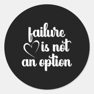 Adesivo Redondo Vermelho - Falha Não É Uma Opção - Doença Cardíaca