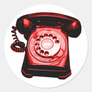 Adesivo Redondo Vermelho Hotline